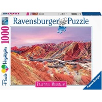 RAVENSBURGER 02529 BEAUTIFUL MOUNTAINS RAINBOW MOUNTAINS CHINA 1000PC JIGSAW PUZZLE