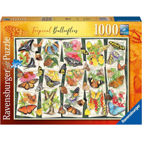 RAVENSBURGER 10845 TROPICAL BUTTERFLIES 1000PC JIGSAW PUZZLE