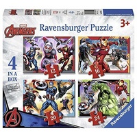 RAVENSBURGER 69422 DISNEY MARVEL AVENGERS 4 IN A BOX 12 - 16 - 20 - 24PC JIGSAW PUZZLES