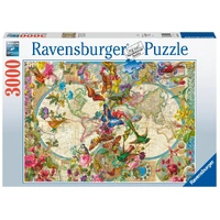 RAVENSBURGER 171170 FLORA AND FAUNA WORLD MAP 3000PC JIGSAW PUZZLE