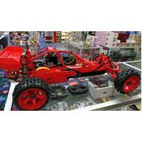 ROVAN 320C03 BODY 09 RED 32CC BAJA WITH DOMINATOR EXHAUST PIPE FLYSKY GT3 CONTROLLER 2.4GHZ READY TO RUN TWO STROKE POWERED RC CAR NOW WITH SYMETRICAL