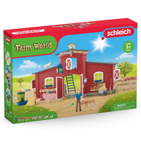 SCHLEICH 42606 FARM WORLD RED BARN WITH ANIMALS AND ACCESSORIES