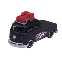 MAJORETTE VOLKSWAGEN PREMIUM VW T1 MATT BLACK WITH RED FLAMES - MJ65402