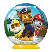 RAVENSBURGER 119172 (03) DISNEY 3D PUZZLE BALL PAW PATROL - RUBBLE, CHASE, MARSHALL 55PC JIGSAW PUZZLE