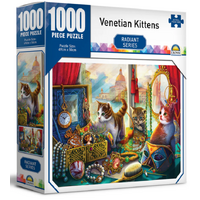 CROWN 1000 PIECE PUZZLE 69CM X 50CM RADIANT SERIES - VENETIAN KITTENS