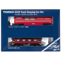 Tomix 6433 N Track Cleaning Car Red with Locomotive