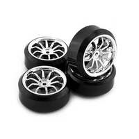 VISION RC VSKT636015S DRIFT 20 SPOKE 1:10 CHROME WHEEL & TIRE SET 4PCS