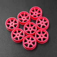 YEAH RACING WL-0145FPK PLASTIC NARROW RIM SET 8.5MM (OFFSET 0 +1 +2 +3) FLOURESCENT PINK FOR 1/28 AWD MINI-Z