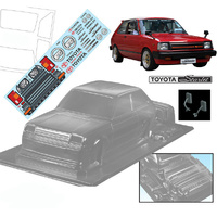 BODYWORX BODY TOYOTA STARLET KP61 195MM 1/10 SCALE DRIFT BODY CLEAR