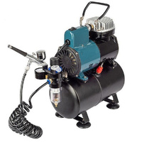 HSENG HSE-HY186K AIR COMPRESSOR KIT (PISTON TYPE WITH HOLDING TANK)  AIRBRUSH HOLDER, HS-30 AIRBRUSH AND HOSE INCLUDED