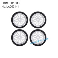 LDRC LA0034-1 LD18 DRIFT TYRES MTD SILVER WHEELS 4 PIECES